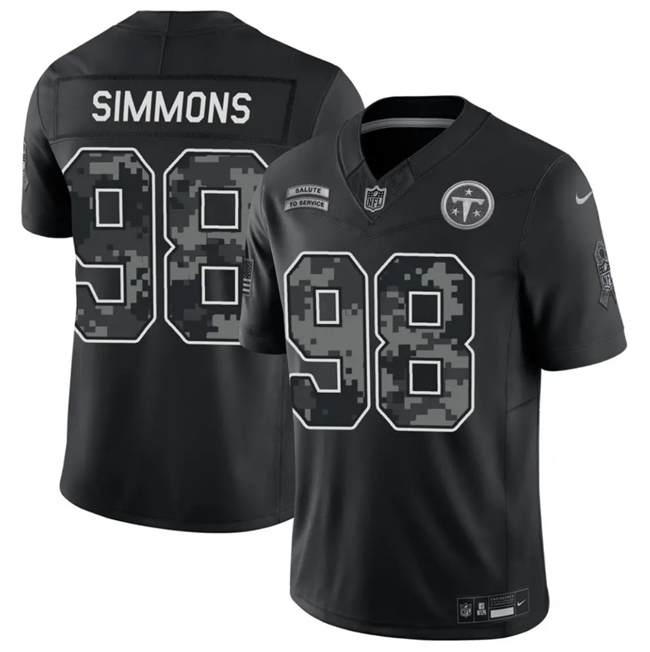 Men's Black Tennessee Titans #98 Jeffery Simmons F.U.S.E. 2026 Salute to Service Limited Stitched Football Jersey