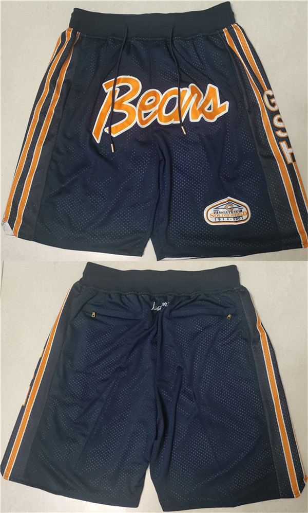 Men's Navy Chicago Bears Shorts (Run Small)