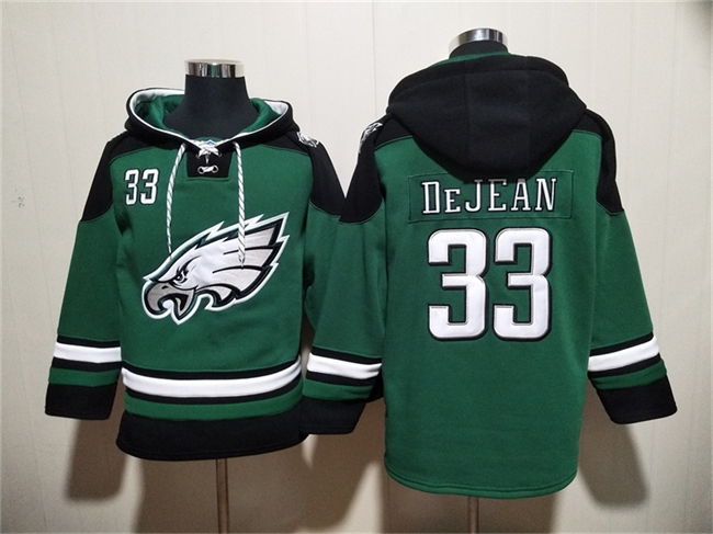 Men's Green Philadelphia Eagles #33 Cooper DeJean Ageless Must-Have Lace-Up Pullover Hoodie