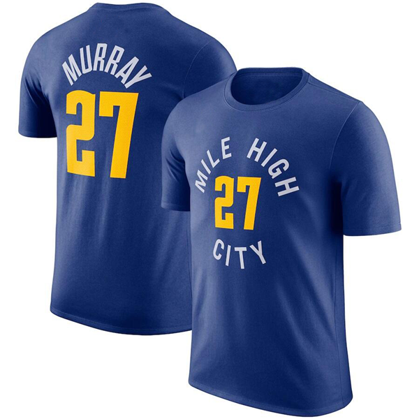 Men's Blue Denver Nuggets #27 Jamal Murray T-Shirt