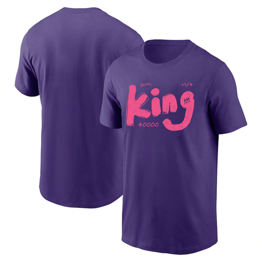 Men's Purple Los Angeles Lakers King James T-Shirt