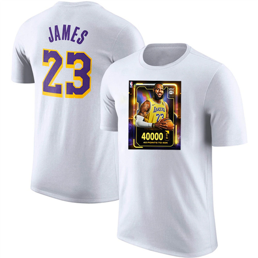 Men's White Los Angeles Lakers #23 LeBron James T-Shirt