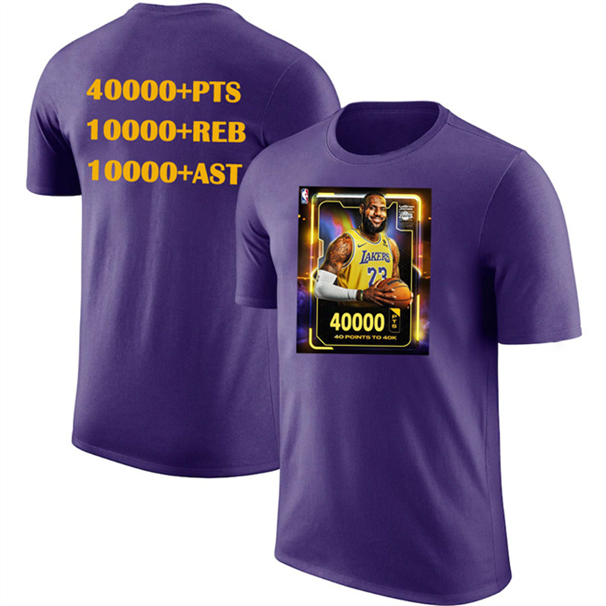 Men's Purple Los Angeles Lakers #23 LeBron James T-Shirt