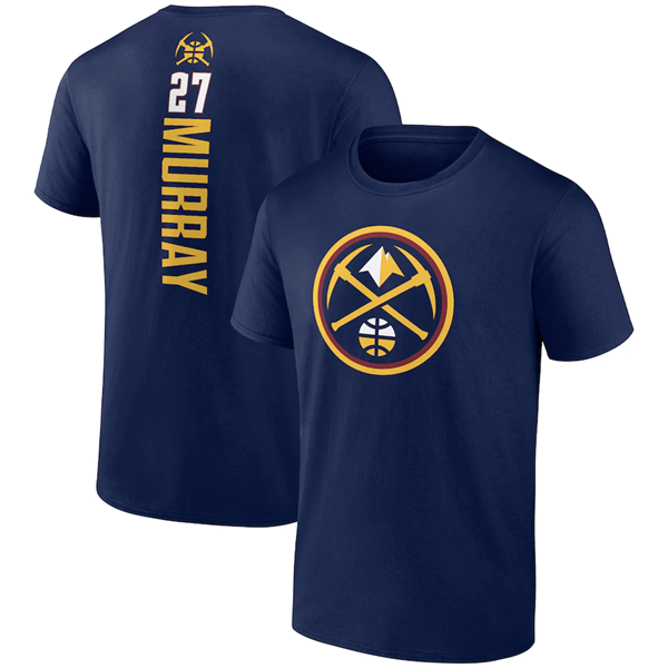Men's Navy Denver Nuggets #27 Jamal Murray Name & Number T-Shirt