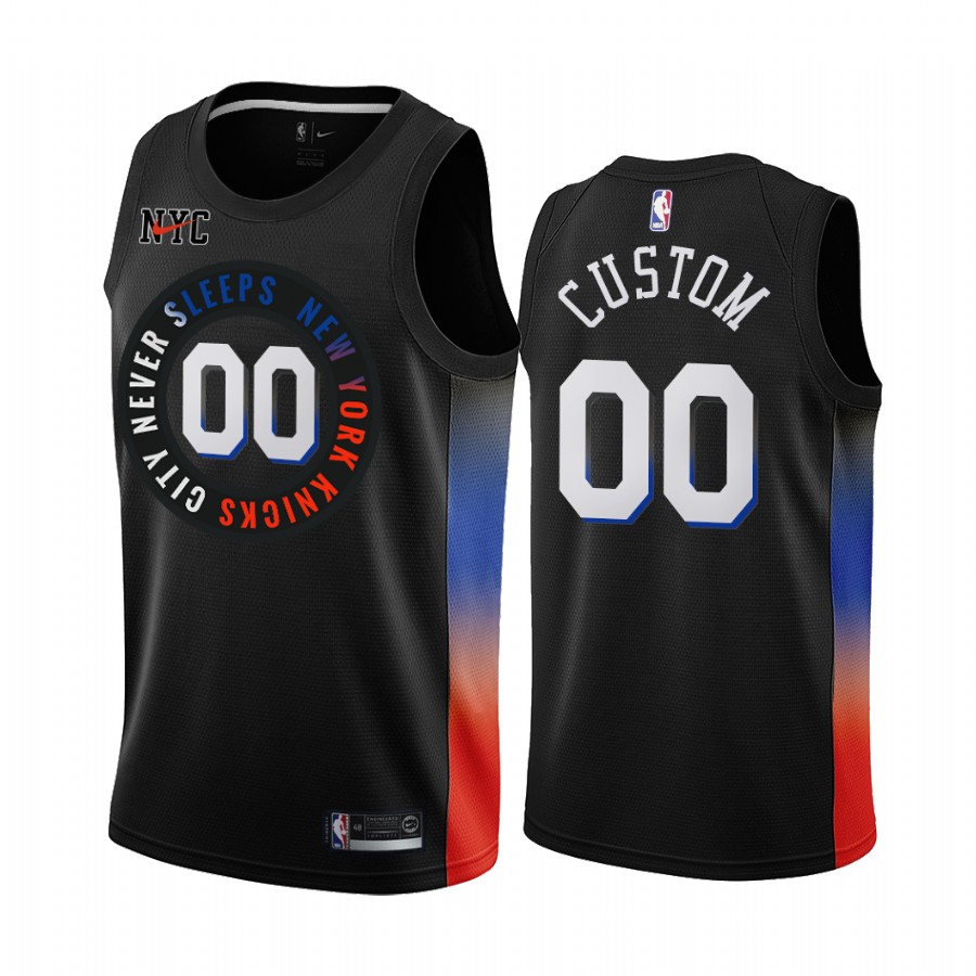 Men's Black New York Knicks Active Player 2020 City Edition Custom Stitched NBA Jersey