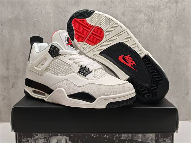 Women's White/Black Running weapon Jordan 4 Shoes 052