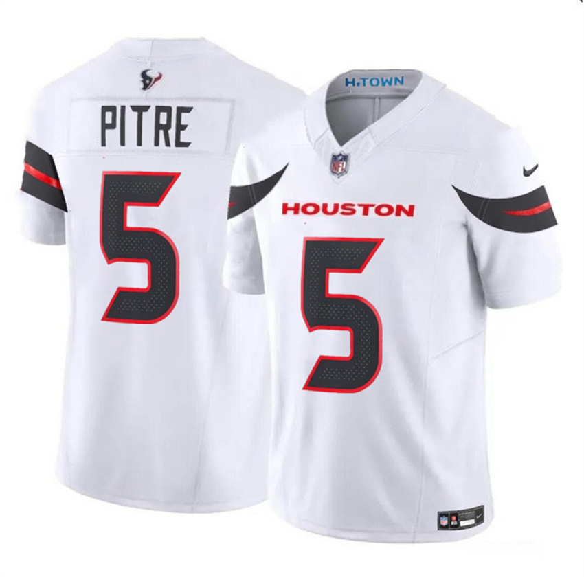 Men's White Houston Texans #5 Jalen Pitre 2024 Vapor F.U.S.E. Limited Stitched Jersey